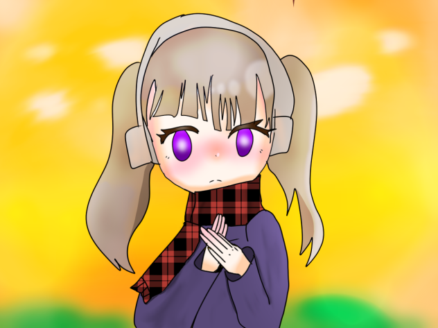 寒い夕日の中で…