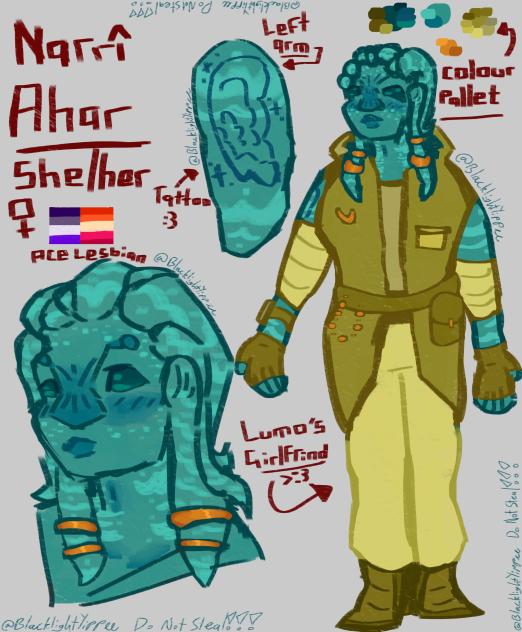 Narrî ref sheet (star wars oc)