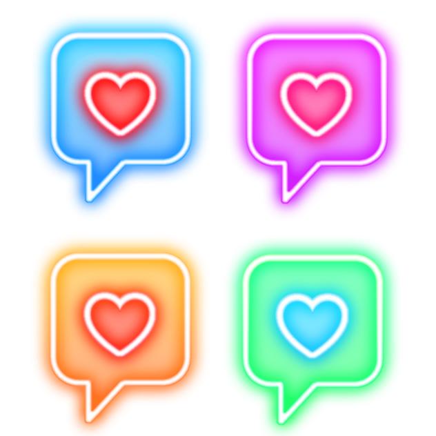 Heart chat bubble neon signs2