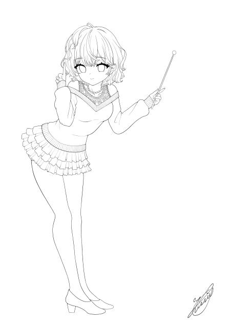 お天気お姉さん（線画）