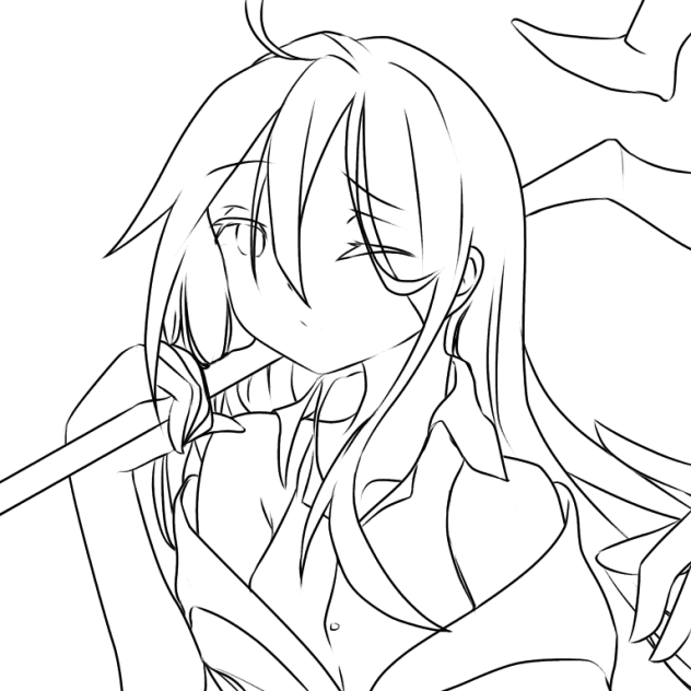 魔女ハロウィン 線画