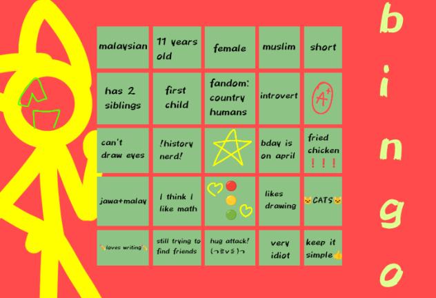 ✏️Bingo Card✏️