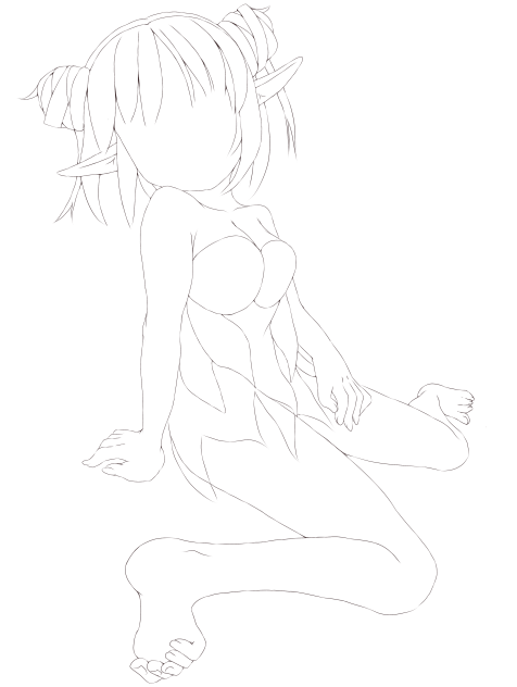 線画(妖精)