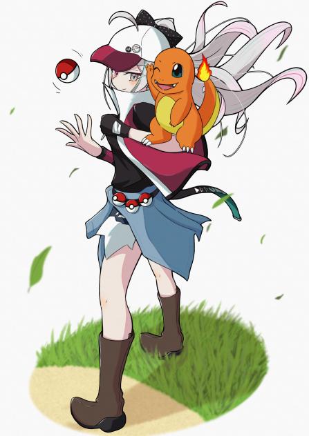 【ポケモン】レッド風衣装石神さん❤️‍🩹（ヒトカゲ版）