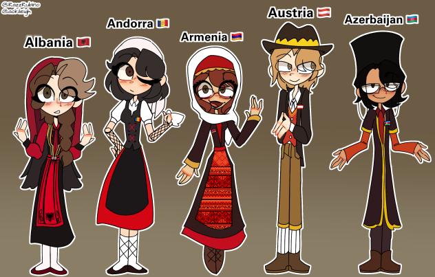 European countries #1 (🇦🇱🇦🇩🇦🇲🇦🇹🇦🇿)