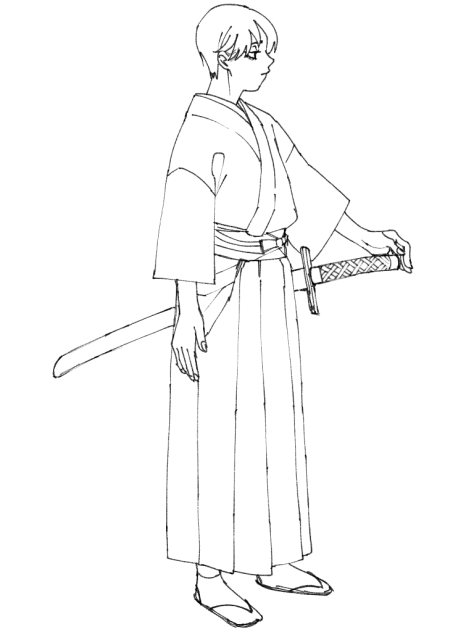 侍　線画