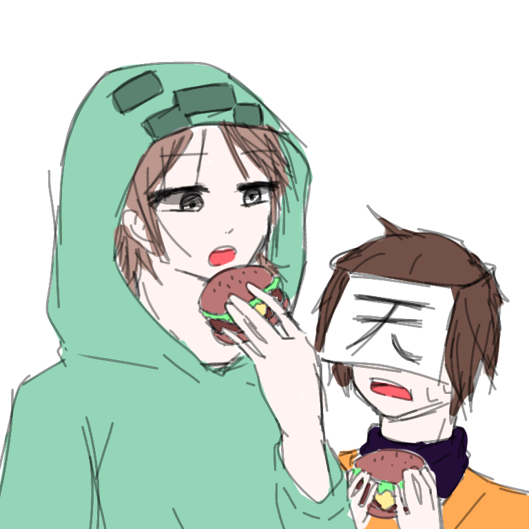 食害組 ラフ画 Ibispaint