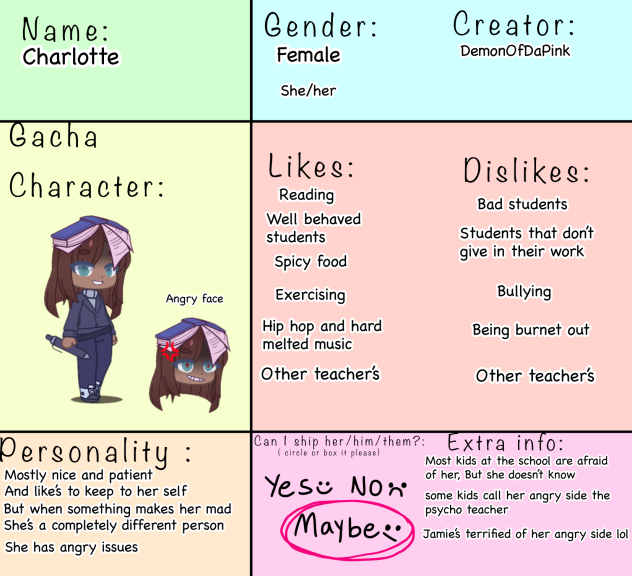 Zee zee’s life teacher sheet