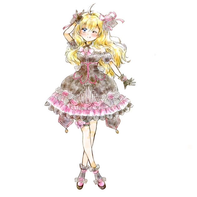 邪神ちゃんファンアートその2 他の方法で塗り直し。