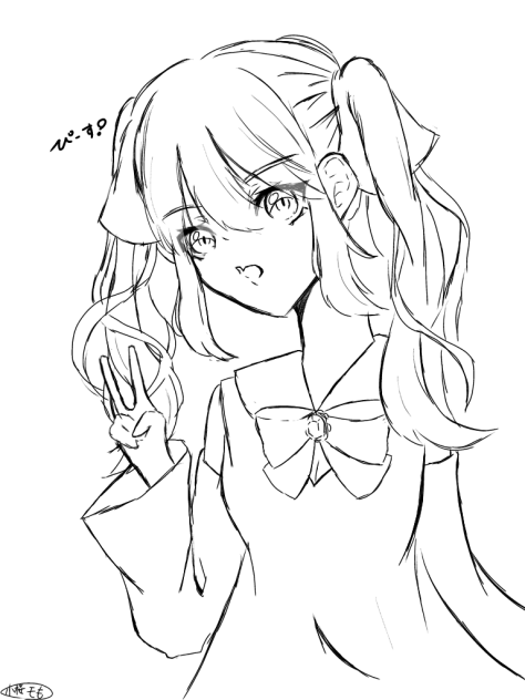 ぴえーす 線画