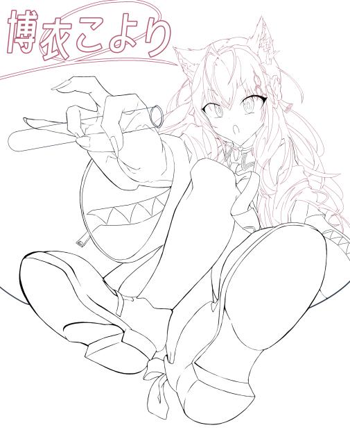 【塗り絵？線画！】　博衣こより　ずのー！🧪　ホロライブ