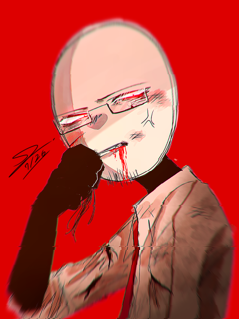 喧嘩した一士(はじめ)先生 (光無しver.)