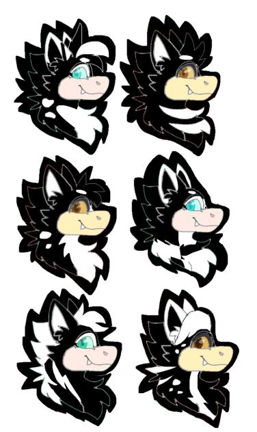 Black and White Zuffin Stickers Six Pack