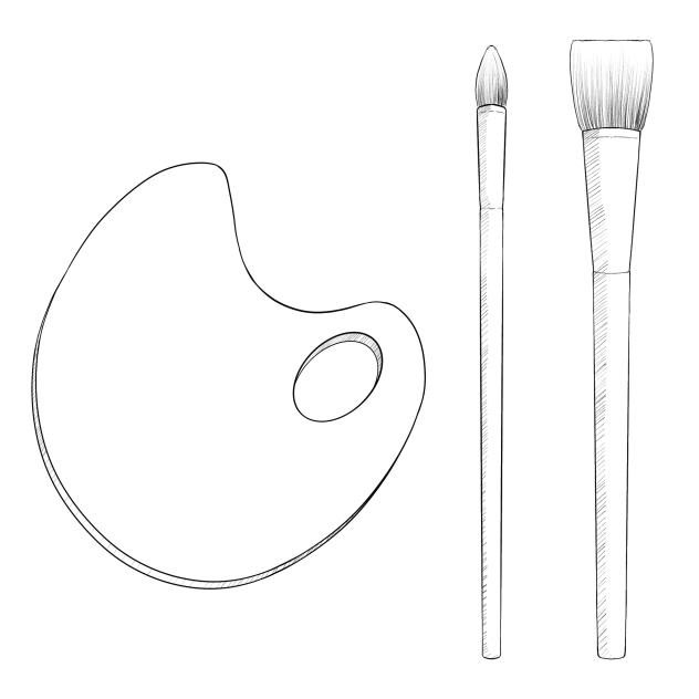 brush and palette