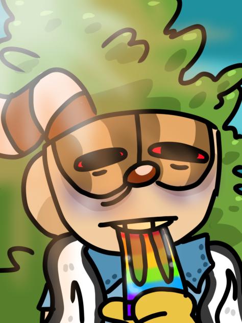 Cuphead eating a fag-sicle