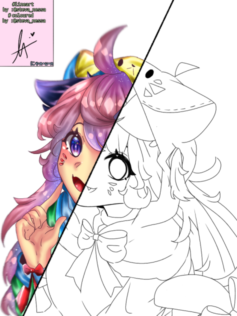 にゃฅ•ω•ฅ〜❤️ Colouring