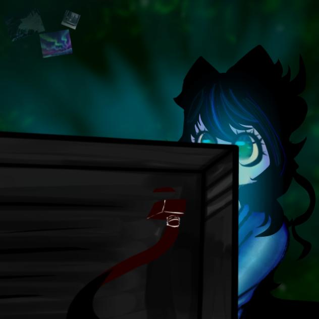 tessa at her computer Murder Drones