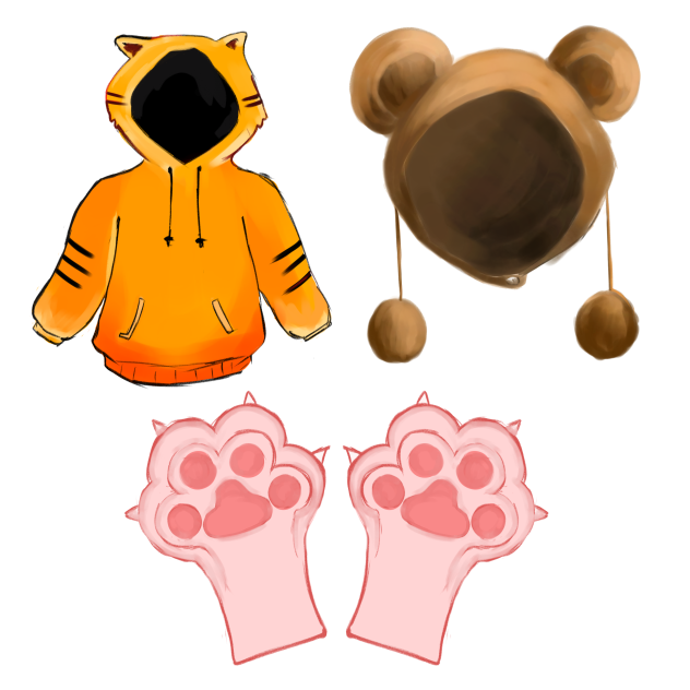 Hoodie, Paw Print ,Headwear - ibisPaint