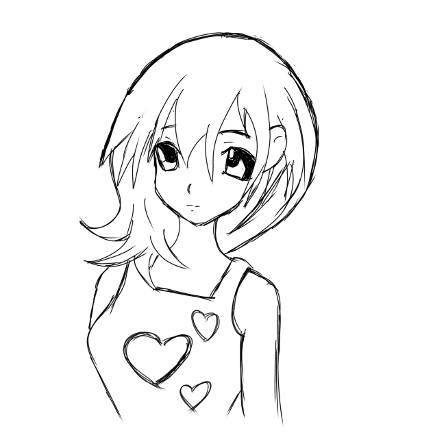 Anime girl 2(line art)🧚🏻‍♀️💕