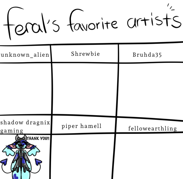 Ferals fav artists!!