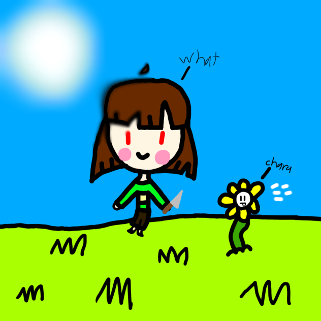 Chara and Flowey