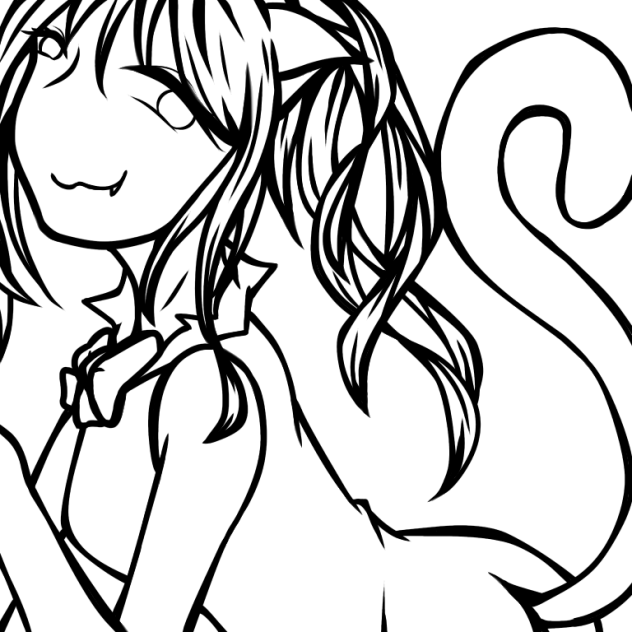 【線画】にゃん♪