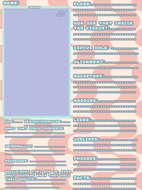 TADC OC Sheet
