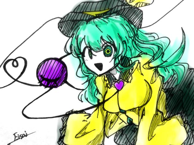 塗りサンプル　こいしちゃんフリー線画