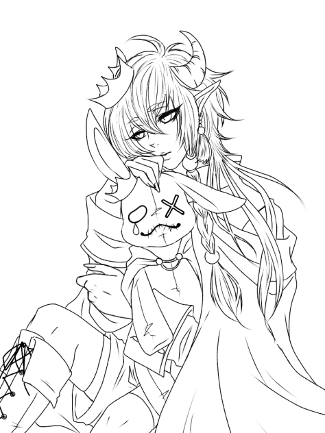 【線画】孤独の王様【リメイク】