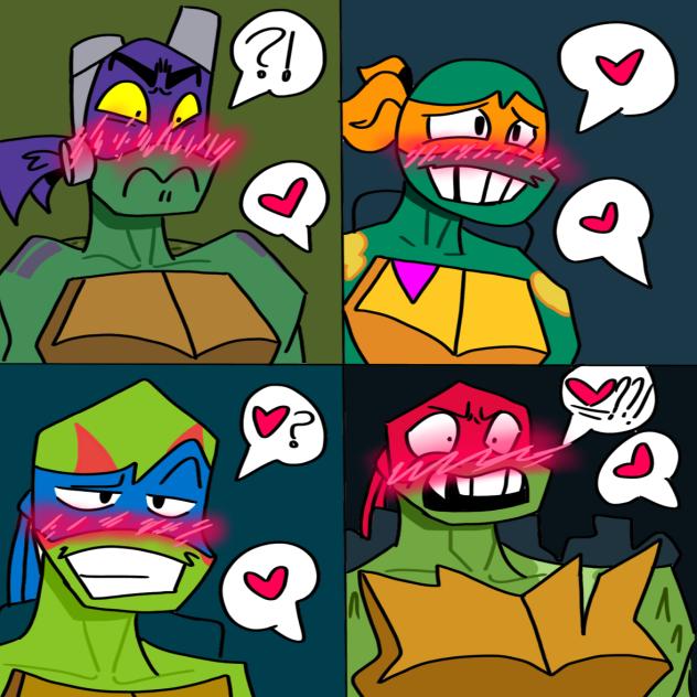 Turtles reaction to ❤️