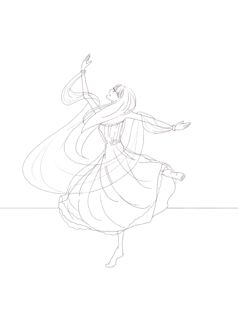 con grazia(線画)