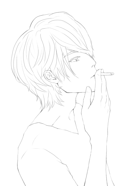 【線画】煙草
