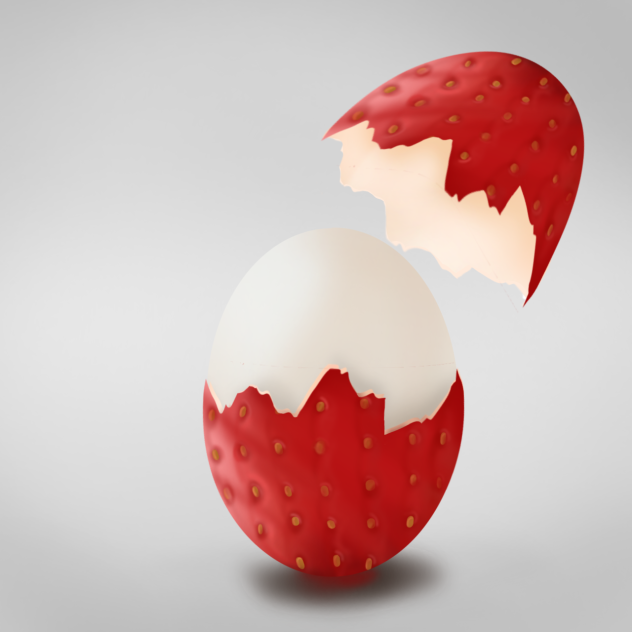strawberry..wait its egg🤯