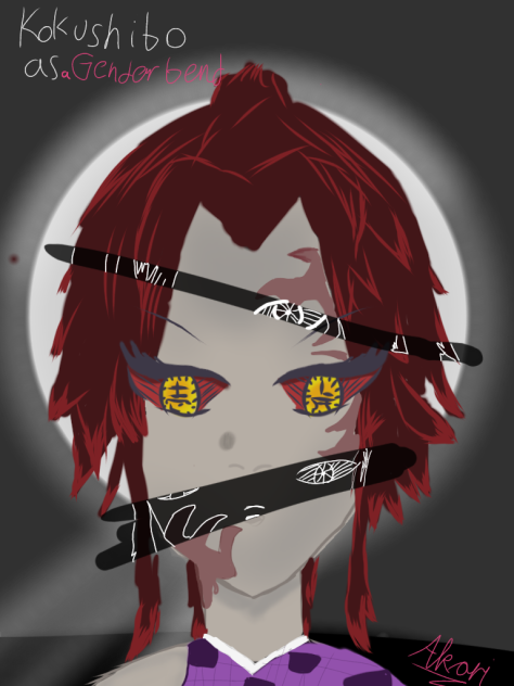 My old Genderbend kokushibo drawing - ibisPaint