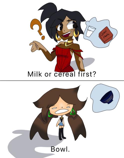 Milk or cereal first