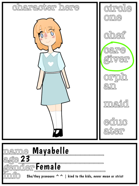 Character sheet for a comic ^^