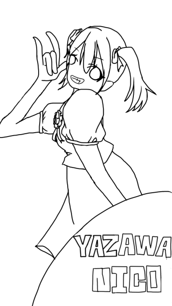 にこにー線画【塗ってくださいな】