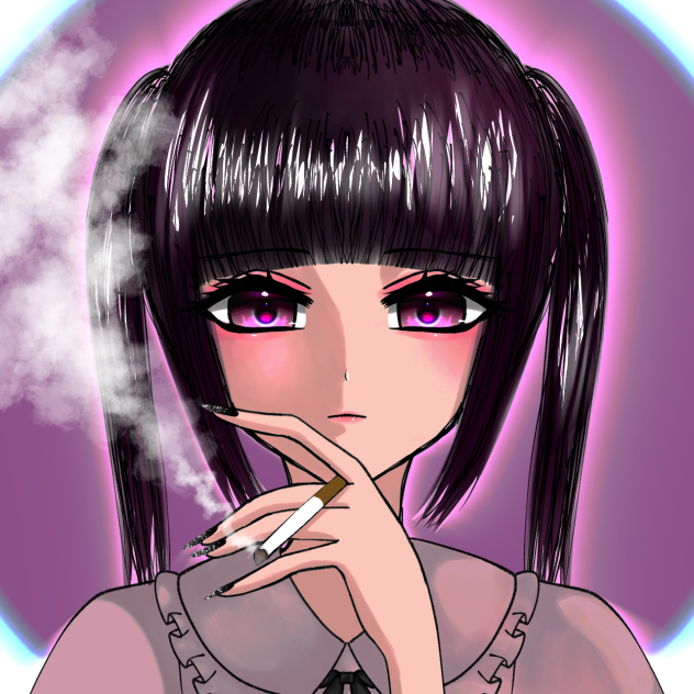 タバコ吸う女子描いたよ~