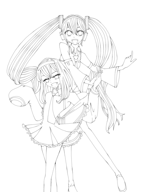 ミク&メイジ 線画