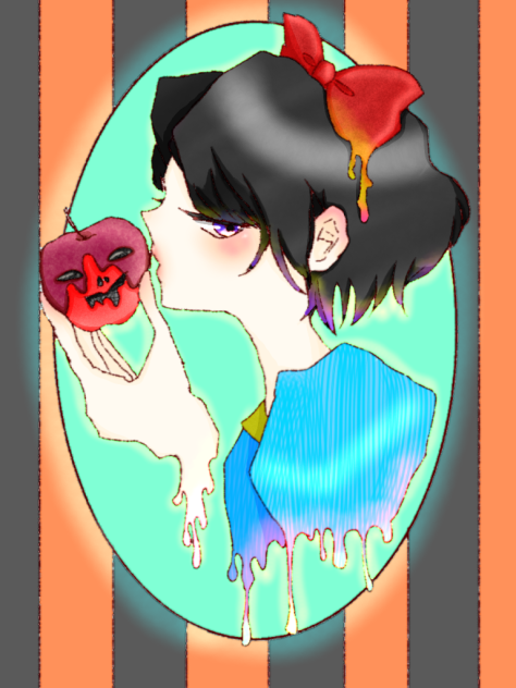 白雪姫 線画塗らせていただきました