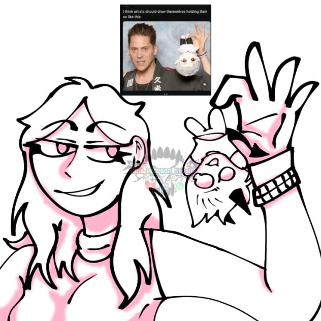 draw urself holding ur oc like this