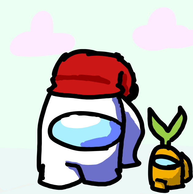 first drawing of anna & mango (Among us)