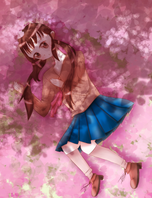 桜の下で