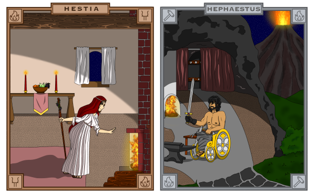 Hestia and Hephaestus [Speedpaint]