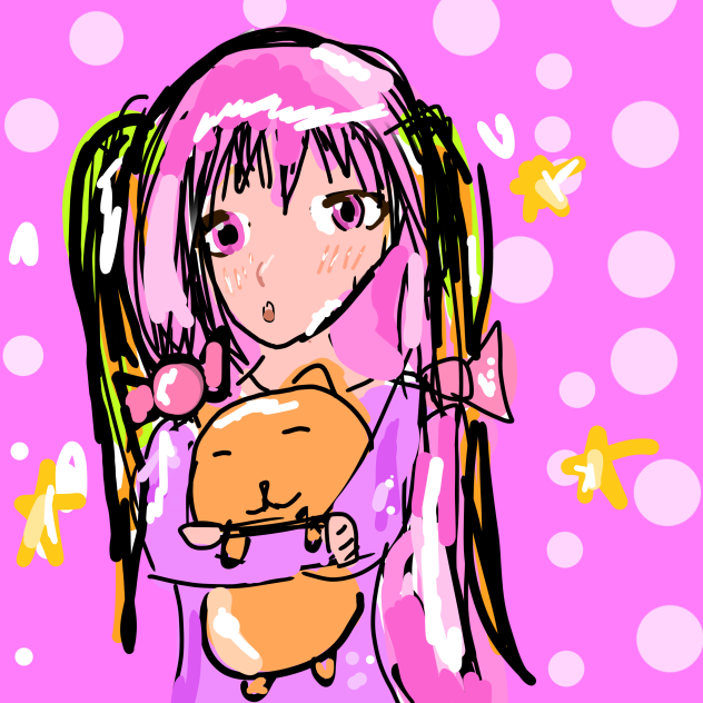 toy dog with cute girl