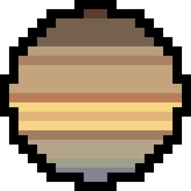 Ringless Pixelated Saturn - ibisPaint