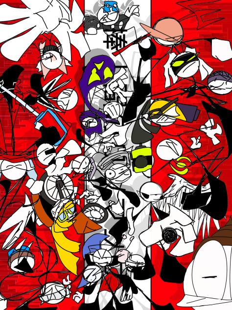 漫画の表紙かイラストかさては集合イラストかさt