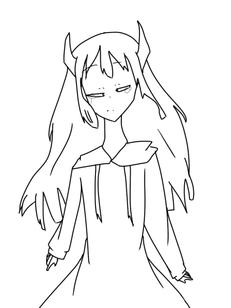悪魔になった時 線画