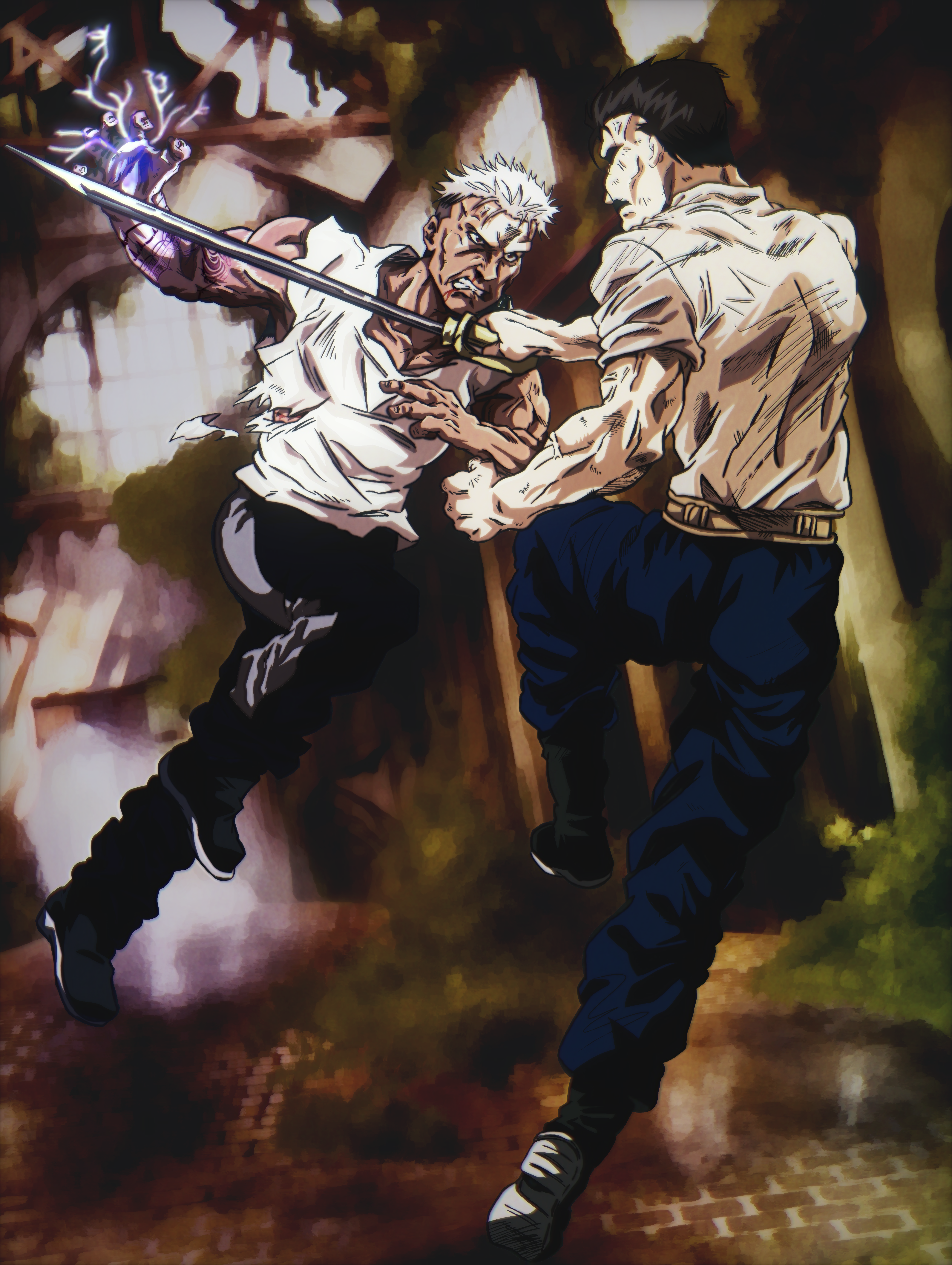 A fight between two nameless men. - ibisPaint