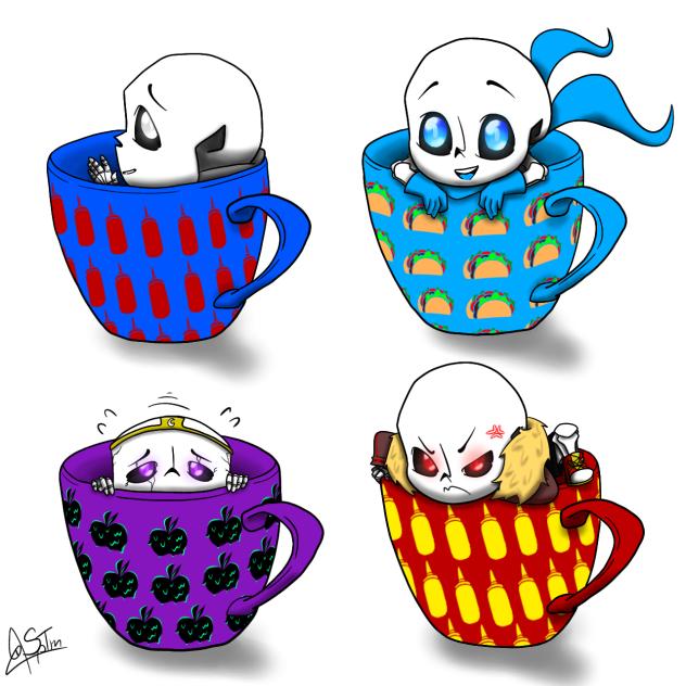 Sans in a cup (out of idea TvT)